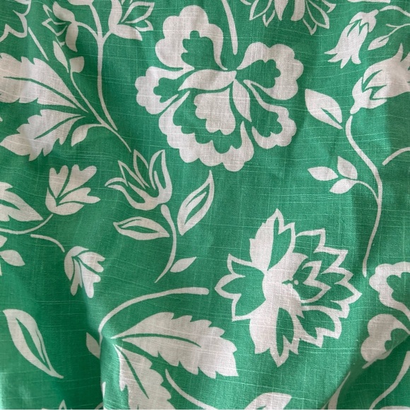 Draper James RSVP Green white vibrant spring Floral linen tiered maxi dress XXL - Picture 6 of 9